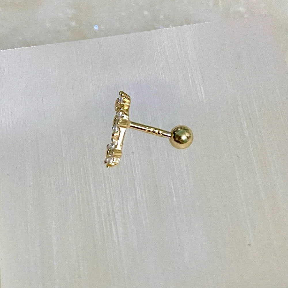 Gold S925 Starburst cartilage Earring